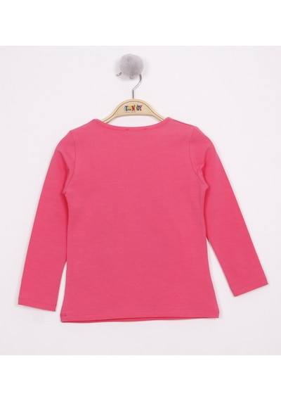 Toontoy Kids Toontoy Kız Çocuk Papatya Vazo Baskılı T-shirt Fuşya