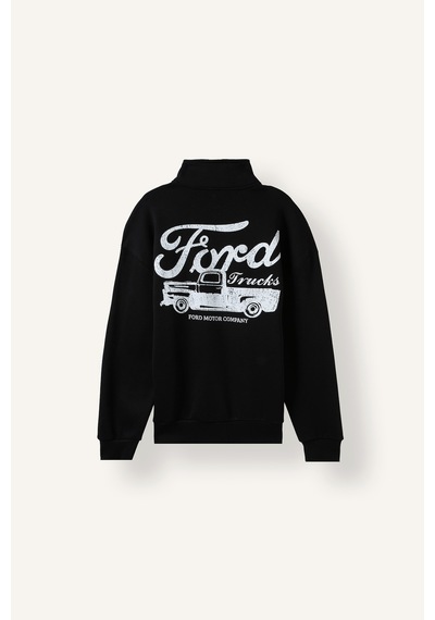 Defacto Ford Motor Company Boxy Fıt Baskılı Kalın Sweatshirt H4141ax26aubk81 Siyah-bk81
