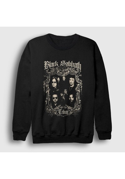 Presmono Unisex Tribute Black Sabbath Sweatshirt Siyah
