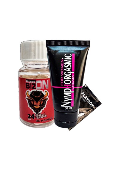 Bizon Erkeklere Full Action 30lu Kapsül + Kadınlara Özel Krem + Lubricated