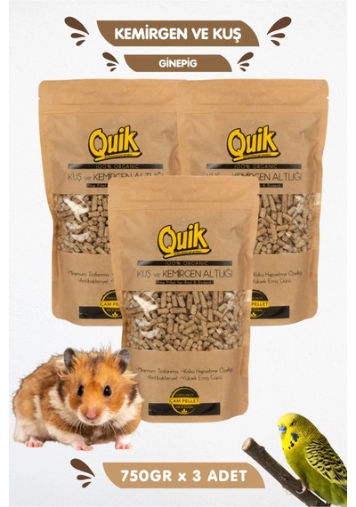 Quik Kemirgen Kuş Altlığı 750 Gr X 3