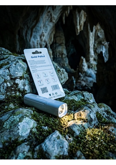 Şarjlı Led El Feneri - Usb Type-c Şarjlı, Zoom Özellikli, 4 Işık Modlu Taşınabilir Mini Fener Açık Mavi