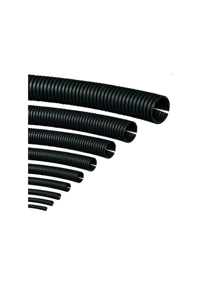 29mm Kablo Tesisat Gizleme Düzenleme Spiral Yarıklı Hortum Siyah Renk 5 Metre