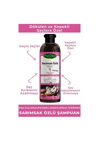 Phytoflora Tuzsuz Sarımsak Özlü Botanik Şampuan 400 ML