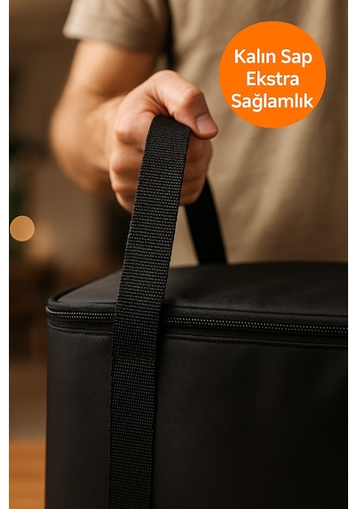 40 Litre Termos Çanta Yalıtımlı Plaj, Piknik, Kamp Ve Günlük Kullanıma Uygun Termal Çanta Siyah
