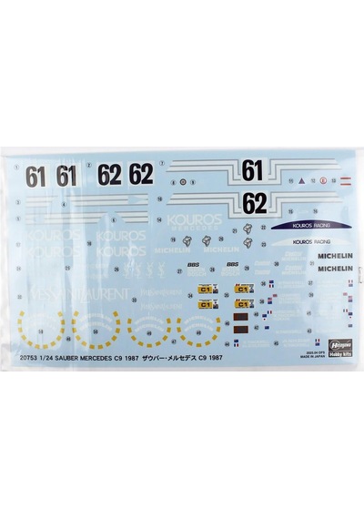 Hasegawa 20753 1/24 Ölçek, Sauber Mercedes C9 1987, Otomobil Plastik Model Kiti