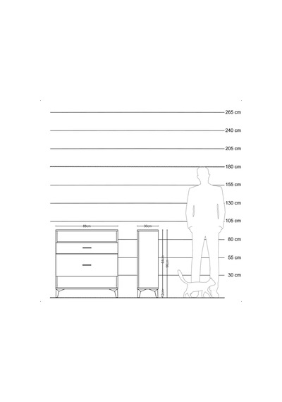 Arges Şifonyer Tek Raflı 2 Çekmeceli 88x30x96 Aytaşı-antrasit Aytası