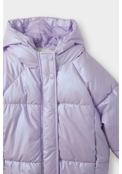 Defacto Kapüşonlu Fermuarlı Çıtçıtlı Şişme Lila Kız Bebek Mont E7985a5/pr247 Lila
