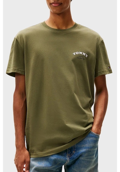 Tommy Jeans Erkek T Shirt Dm0dm22318 Gy1 Koyu Yeşil