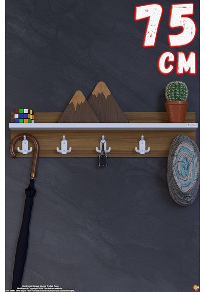 Kedi 15 Kancalı Hol Askısı 3'lü Set 71,4x19 Cm - Şık Tasarım, Çok Amaçlı Düzenleyici Ve Yer Tasarrufu 75 Cm