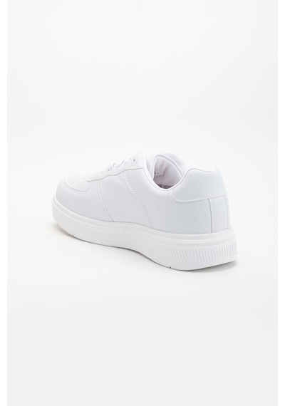 Dilimler Ayakkabı Unisex Spor Ayakkabı Beyaz Yüksek Taban Hafif Suni Deri-4159 Beyaz