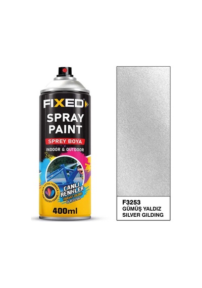 Sgs Fixed F3253 Sprey Boya Akrilik - Gümüş Yaldız Efekt 320 Gr 400 Ml