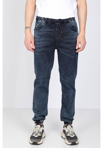 Blue White Erkek Lacivert Belden İpli Jogger Pantolon 34