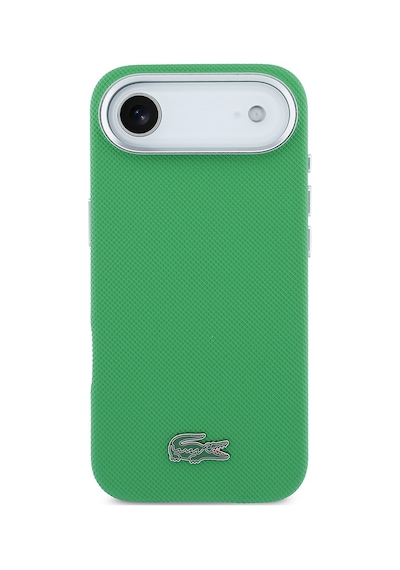 Apple iPhone 17 Air Kılıf Lacoste Lisanslı M-safe Uyumlu Pvc Pike Desenli İkonik Timsah Logolu Kapak Yeşil