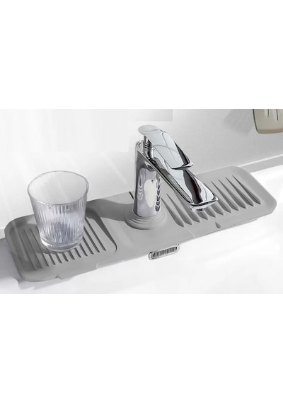 Elastik Mutfak Banyo Musluk Matı Düzenleyici Kaydırmaz Taban Organizer Lavabo Kenar Matı Renkli