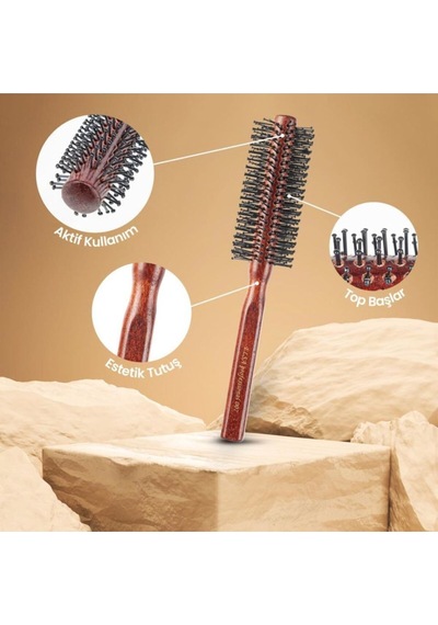 Elsa 2135 Profesyonel Şekillendirici Carbon Tarak 3 Lü Fön Fırçası Toz Wax
