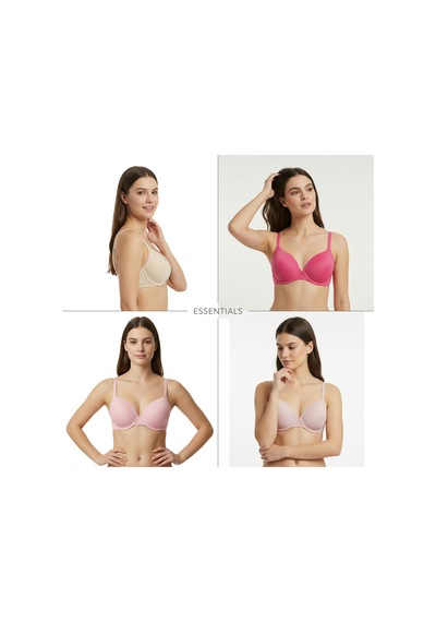 Bonbon Kadın Desteksiz 4'lü 4 Renk Sütyen Bb2368 Desenli