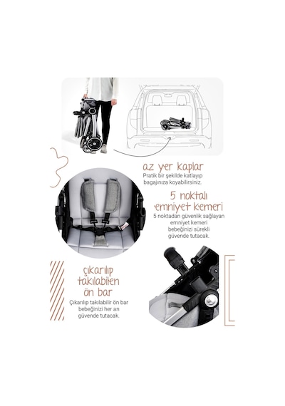 Baby Home 7 In 1 Yeni Doğan Full Set 990 Travel Sistem Bebek Arabası ve 330 Ev Tipi Ana Kucağı