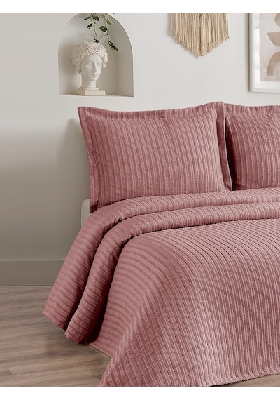 Lena 3 Parça Çift Kişilik Pike Takımı Kiremit 230 X 240 Cm Kırmızı
