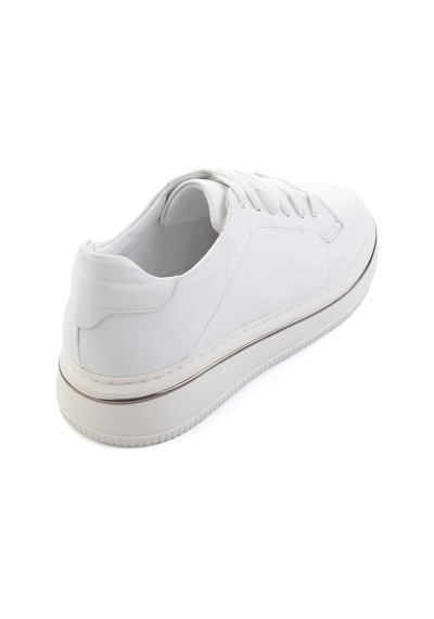 Bambi Beyaz Hakiki Deri Erkek Sneaker E01595142043