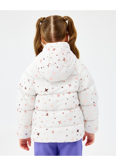 Skechers G Puffer Jacket Büyük Kız Çocuk Offwhite Mont Sk2520052-1040 Beyaz