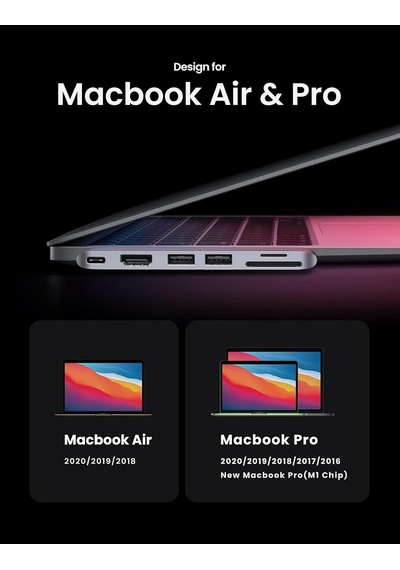 Apple Uyumlu MacBook Pro Air İçin Thunderbolt 3 Type-c Hdmı Usb 3.0 Tf Sd Kart Okuyucu Hub Adaptör
