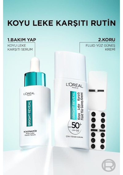 L'Oréal Paris Bright Reveal Koyu Leke Karşıtı Fluid Günlük Yüz Güneş Kremi SPF50+ 50 ML