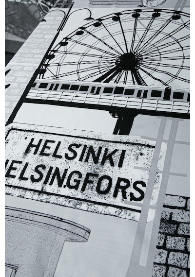 Helsinki Duş Perdesi Siyah Beyaz 180x200 Siyah - Beyaz