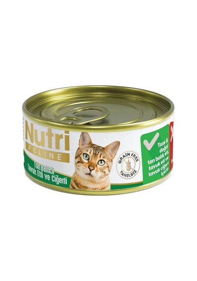 Nutri Feline Tahılsız Ton Balık Tuk Ciğerli Kedi Konservesi 85 Gr