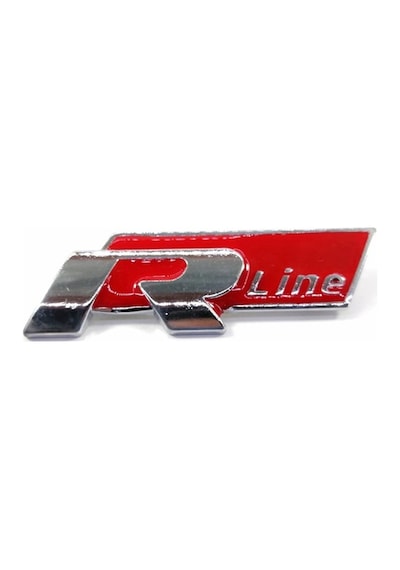 Volkswagen R Line Bagaj Yazısı Kırmızı Metal (75Mm-25Mm)