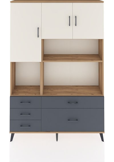 Arges Dolap 8 Raflı 5 Çekmeceli 3 Kapaklı 132x30x195 Çam-aytaşı/antrasit Aytası/antrasıt Arges Dolap 8 Raflı 5 Çekmeceli 3 Kapaklı 132x30x195 Çam-aytaşı/antrasit Aytası/antrasıt