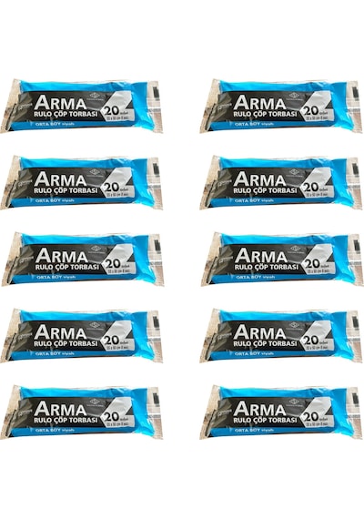 Arma Orta Boy Çöp Torbası Poşeti Siyah 30 L 10 x 20'li 55 x 60 CM