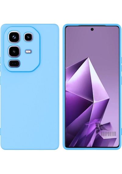 Infinix Note 50 Pro Uyumlu Silikon Kılıf - Kamera Korumalı Esnek Pastel Renk Kapak - Mavi