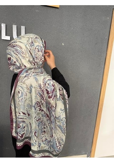 Summer Desen Şal Mürdüm Çok Renkli