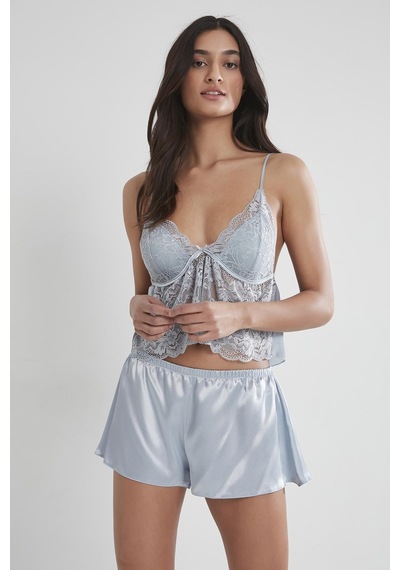 Pierre Cardin Saten Dantelli Şort - Babydoll Takım - 450 001