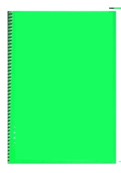Komeks Spiralli Defter Plastik Kapak 96 Yp A4 Kareli Yeşil