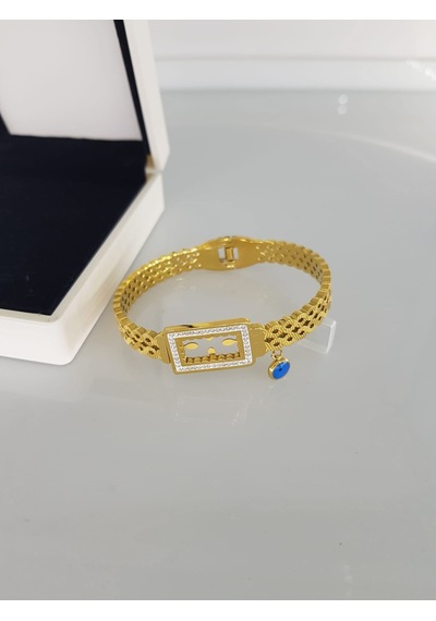 Gram Altın1 Gold Kadın Çelik Kelepçe Altın - Gümüş - Rose