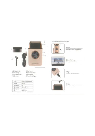 Powertec Tr-750 Günlük Sakal Tıraş Makinesi