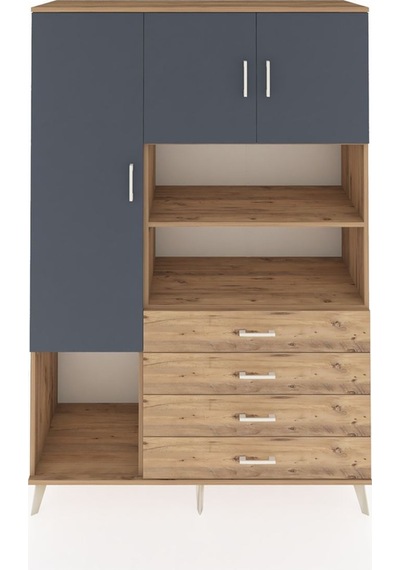 Hyperion Dolap 7 Raflı 4 Çekmeceli 3 Kapaklı 132x44x195 Çam-antrasit/çam Antrasıt/atlas Çam Hyperion Dolap 7 Raflı 4 Çekmeceli 3 Kapaklı 132x44x195 Çam-antrasit/çam Antrasıt/atlas Çam