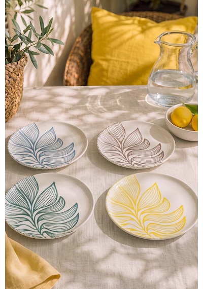 Leaf Harmony Nordic 4'lü Pasta & Sunum Tabağı 22 Cm Çok Renkli
