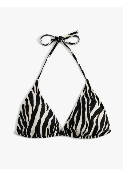 Koton Zebra Desenli Üçgen İpli Bikini Üstü Siyah Çizgili 4sak10150mm