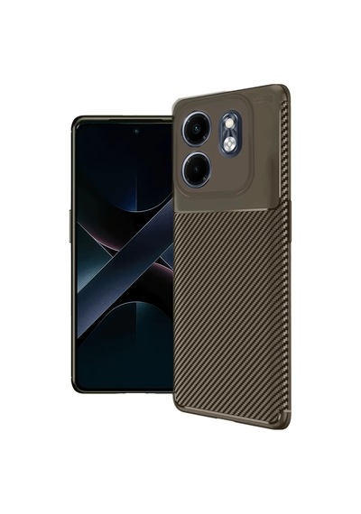 Hot 50i 4g Kılıf Auto Focus Karbon Kapak - Kahverengi