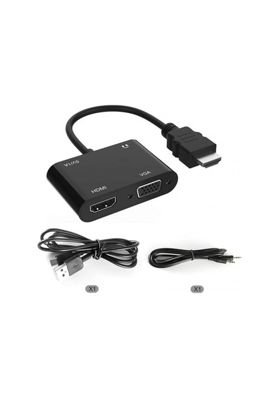Hdmı To Hdmı+vga+audio 5v1a Power Beslemeli Çevirici