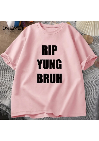 Flood Of Style Rıp Yung Bruh T Shirt Lil Tracy Meme Peep T-shirt Komik Yaz Pamuk Tshirt Tees Boy T-shirt Yun Pembe