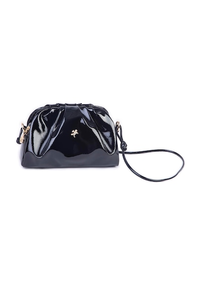 Nas Bag Mini Shopper Kadın Çapraz Çanta Siyah Rugan Siyah Rugan