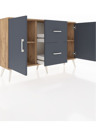 Arges Konsol 2 Raflı 2 Çekmeceli 2 Kapaklı 132x30x83 Çam-antrasit/antrasit Antrasit/antrasit Arges Konsol 2 Raflı 2 Çekmeceli 2 Kapaklı 132x30x83 Çam-antrasit/antrasit Antrasit/antrasit