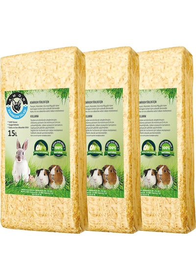 Doğal Elma Aromalı Tozsuz Kemirgen Talaşı 15 Lt. 3'lü
