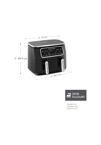 Karaca Air Pro Cook Duo Tandır XXXL 4+4 Litre Airfryer Fritöz 8 Kişilik