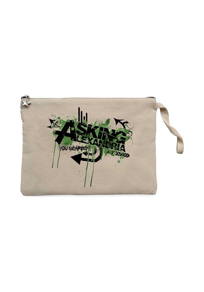 Asking Alexandria You Scared Krem Clutch Cüzdan / El Çantası Krem