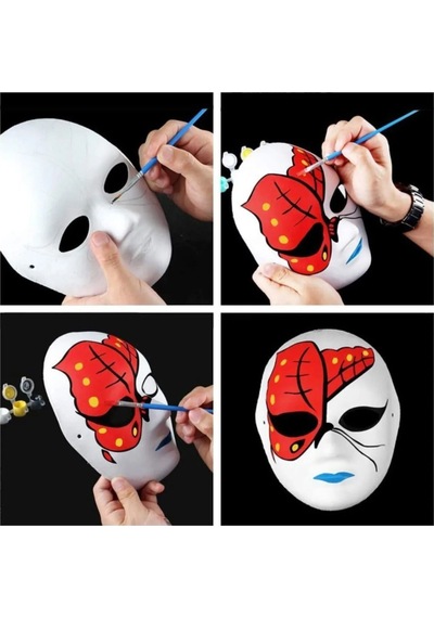 10 Adet, Karton Maske, Boyanabilir, Eğitici Maske Boyama, Etkinlik Ve Hobi Maskesi